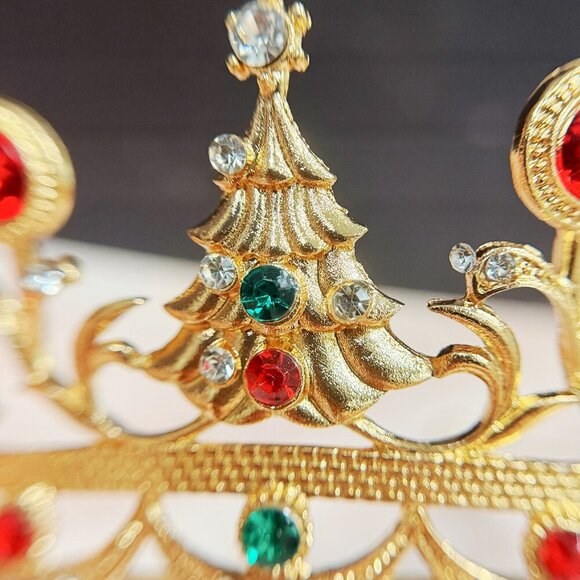 Christmas Tree headband, Christmas Tree crown, Gold Christmas Tiara, Xmas Gifts - Picture 7 of 7